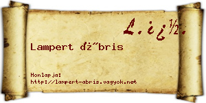 Lampert Ábris névjegykártya
